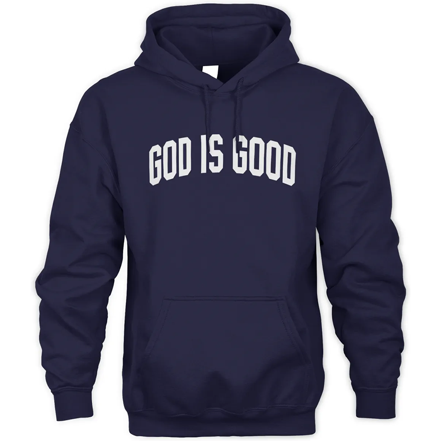God is God Christian Hoodie in navy color