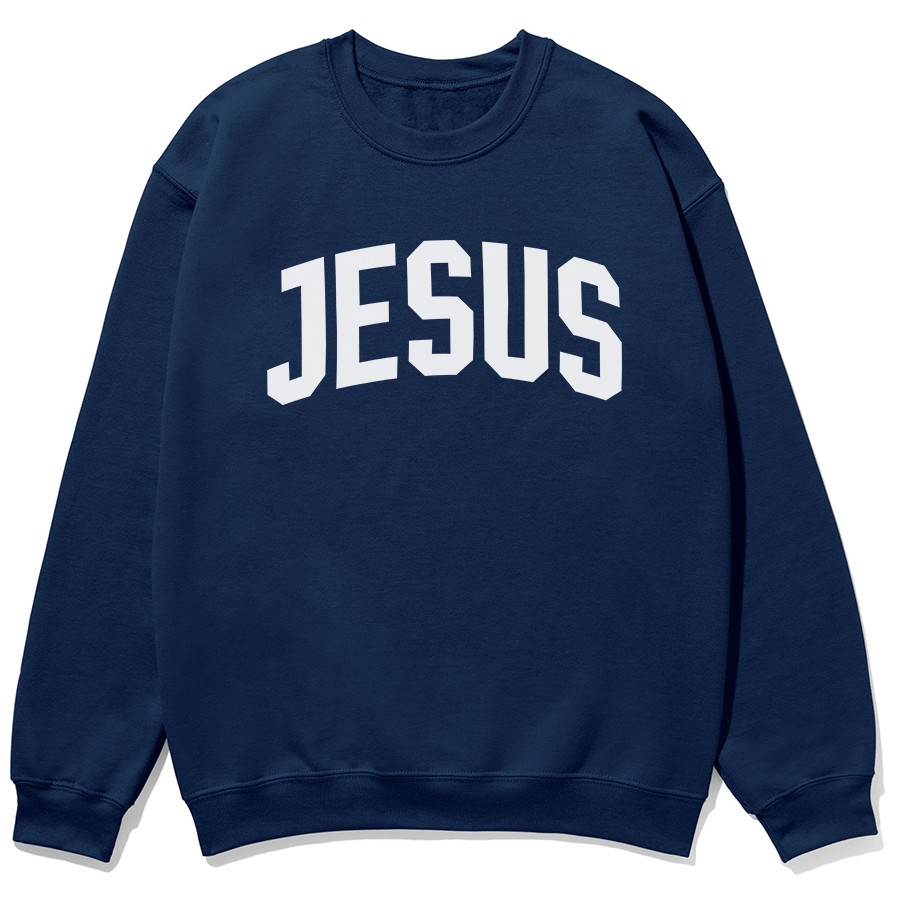 Jesus Unisex Sweatshirt in navy color