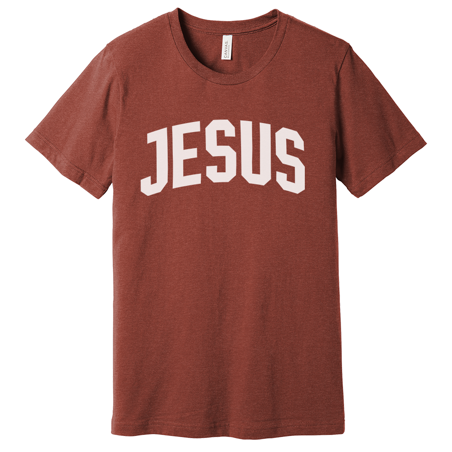 Jesus Women’s Christian Shirt in heather clay color