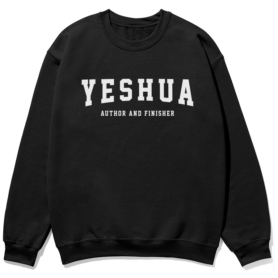 Yeshua Author And Finisher Christian sweatshirt in black color