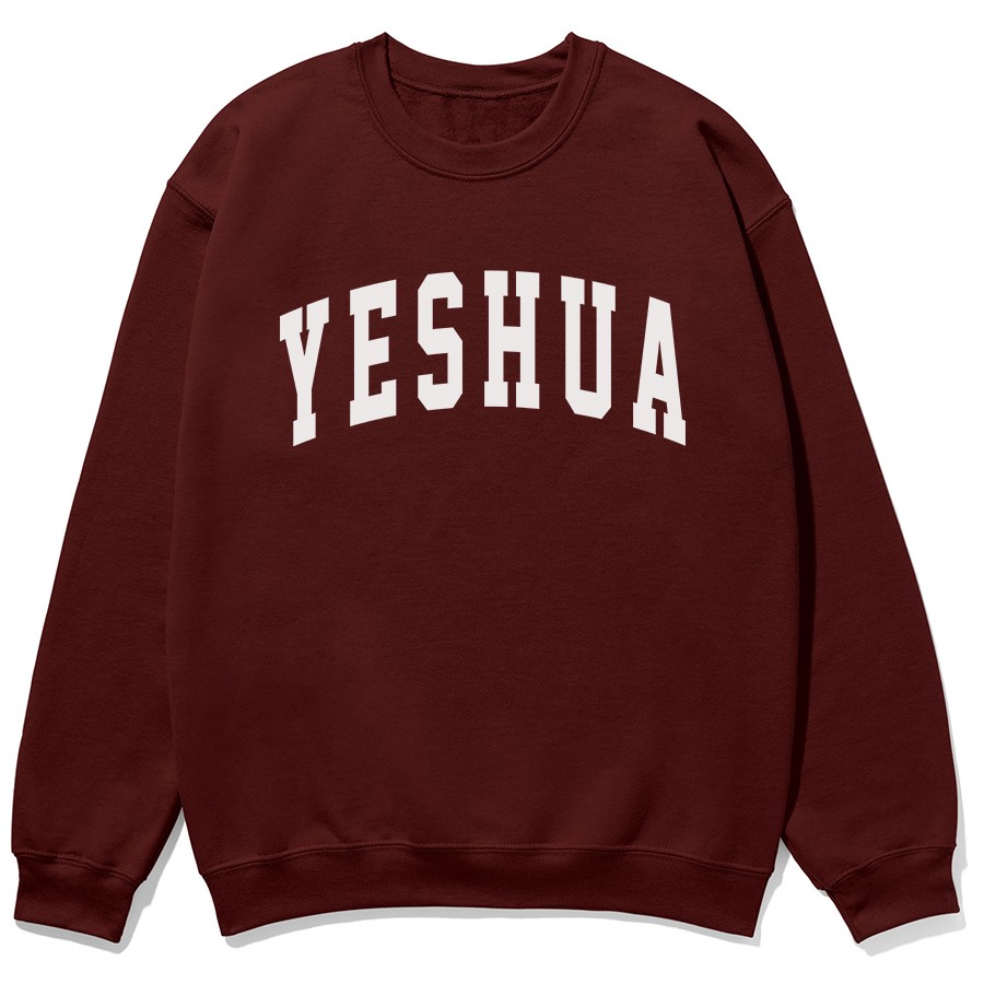 Yeshua Christian Sweatshirt in maroon color