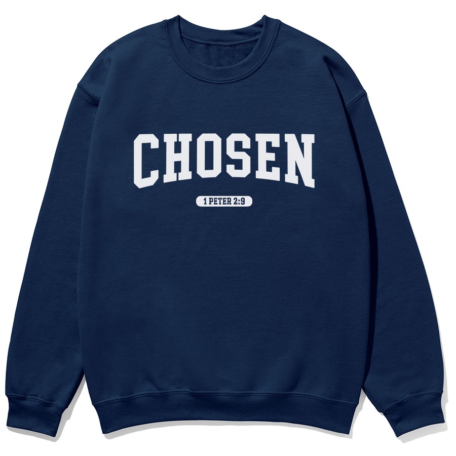 Chosen Christian sweatshirts in navy color