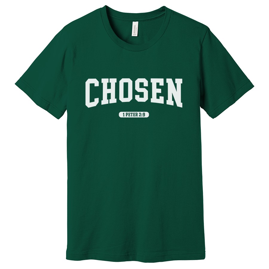 Chosen Women's Christian shirt in forest color