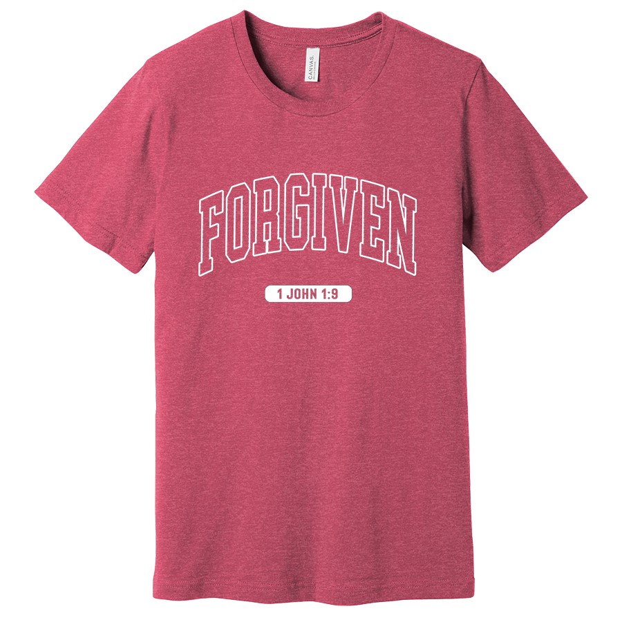 Forgiven Women's Shirt in heather raspberry color