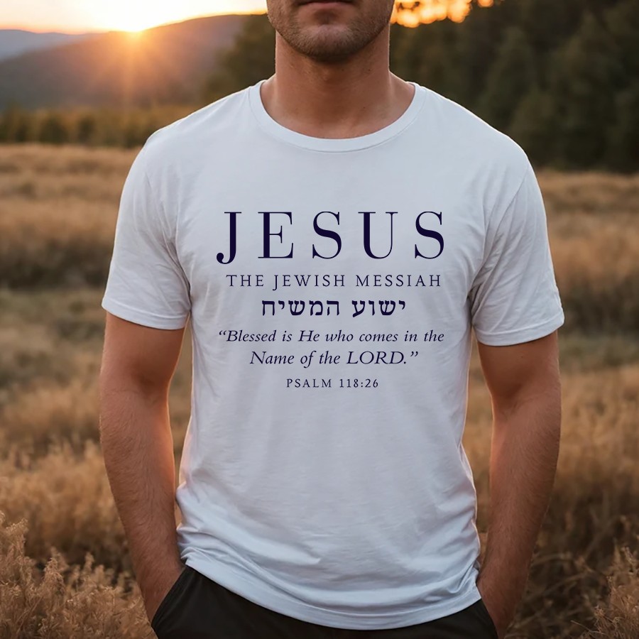 Jesus The Jewish Messiah Men's Shirt model in white color