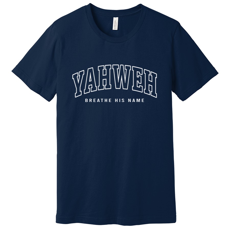 Yahweh Breath His Name Women's shirt in navy color