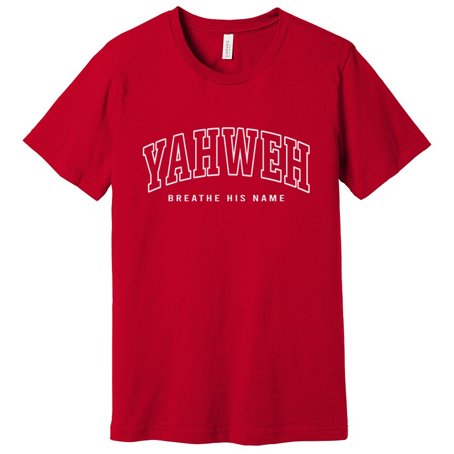 Yahweh Breath His Name Women's shirt in red color