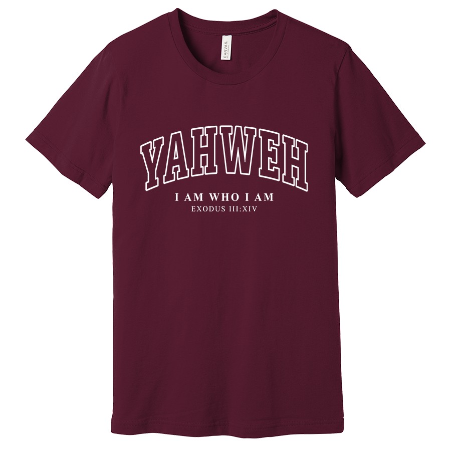 Yahweh I am who I am women's shirt in maroon color